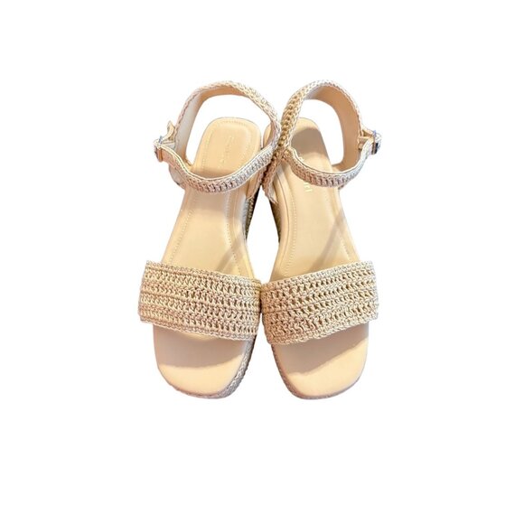 Madden Girl Women Beige Crochet Platform Sandals With Adjustable Strap 9 NWOB - Picture 6 of 8